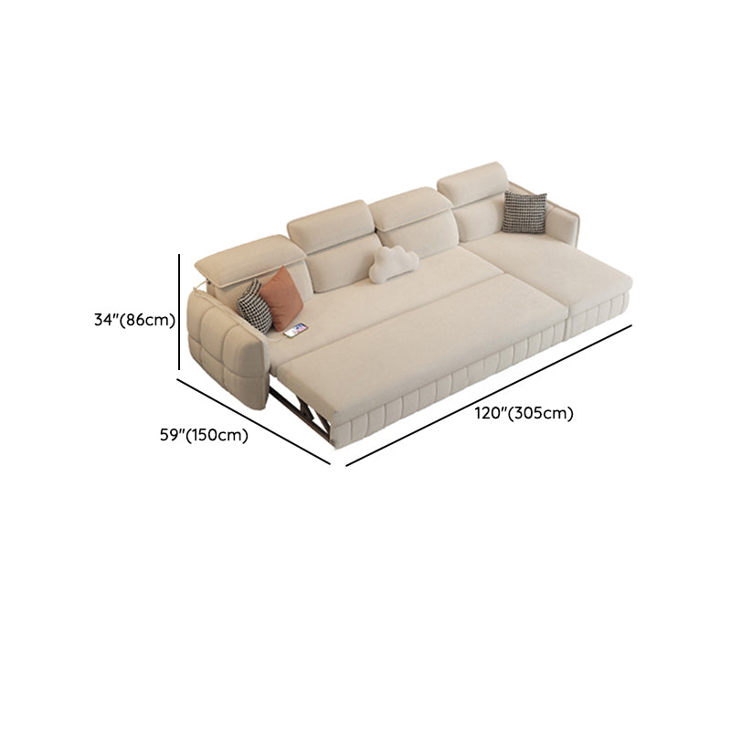 Modern & Contemporary Faux leather Upholstered Futon Sofa Bed in White