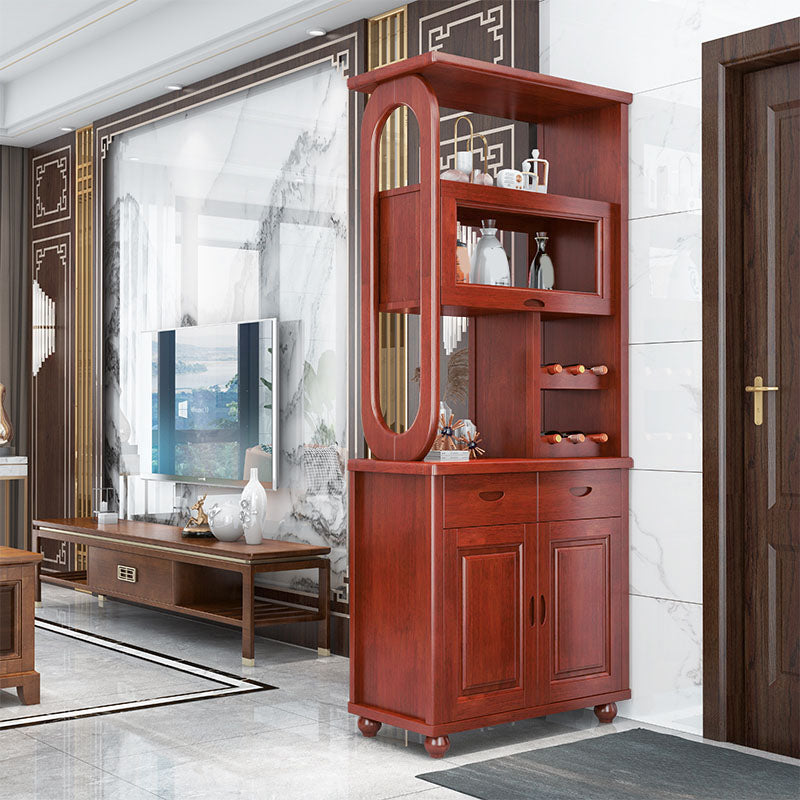 Rectangle Solid Wood 76.77" Tall Accent Cabinet with Drawers and Doors