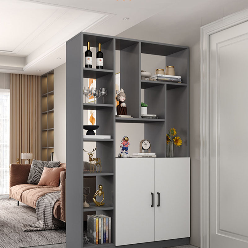 Modern Wooden 78.74" Tall Accent Cabinet with Shelves and Doors