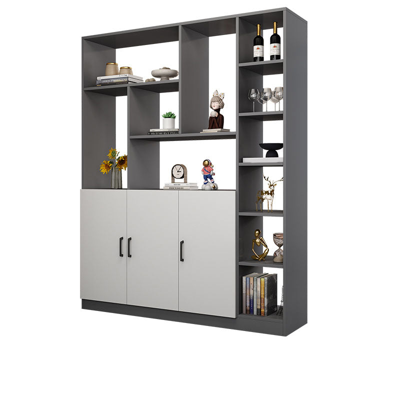 Modern Wooden 78.74" Tall Accent Cabinet with Shelves and Doors