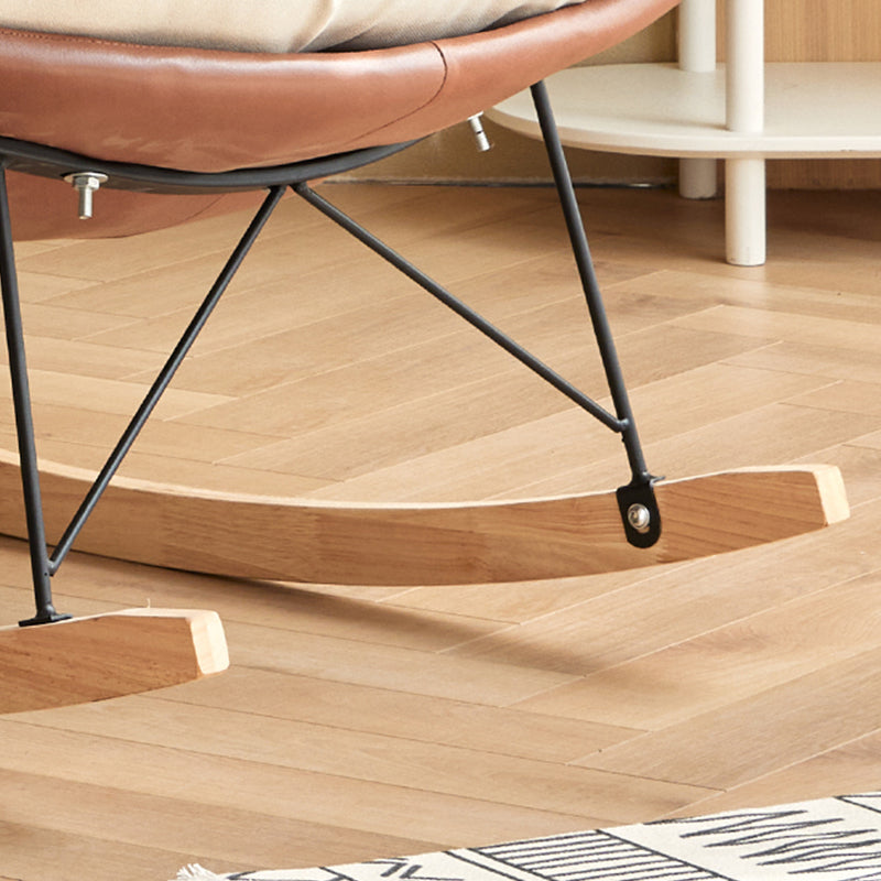 Scandinavian Parsons Chair with Beige Tufted Back and Sled Base