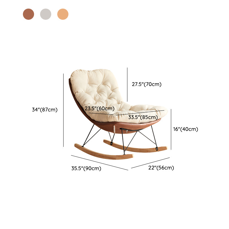 Scandinavian Parsons Chair with Beige Tufted Back and Sled Base
