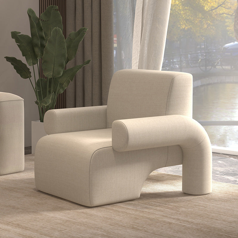 Modern Wool Blend Accent Armchair with Tight Back for Living Room