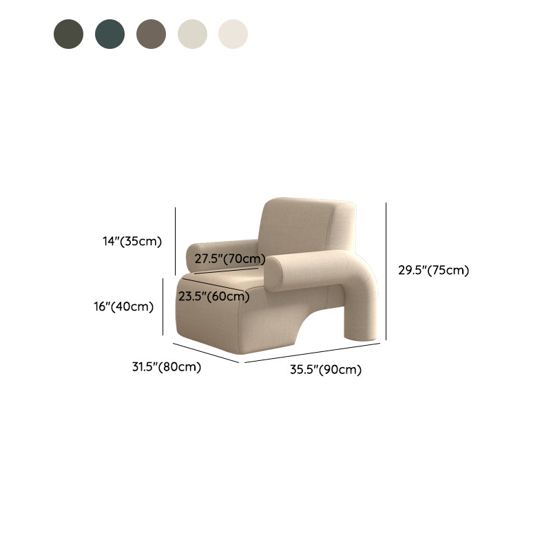 Modern Wool Blend Accent Armchair with Tight Back for Living Room