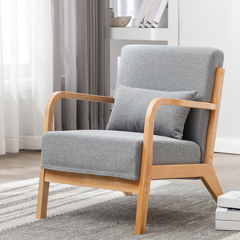 Scandinavian Basic Four Leg Armchair Solid Wood Living Room Armchair