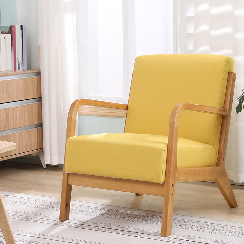 Scandinavian Basic Four Leg Armchair Solid Wood Living Room Armchair