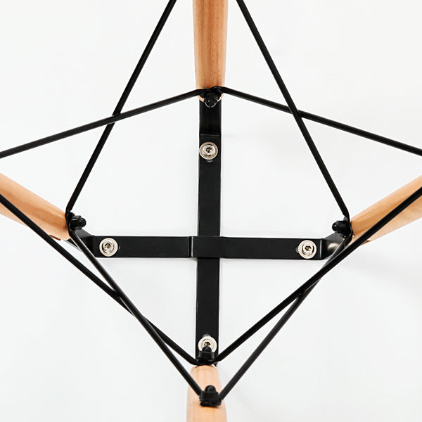 White and Black Modern Round Dining Table with 4 Solid Wood Foot