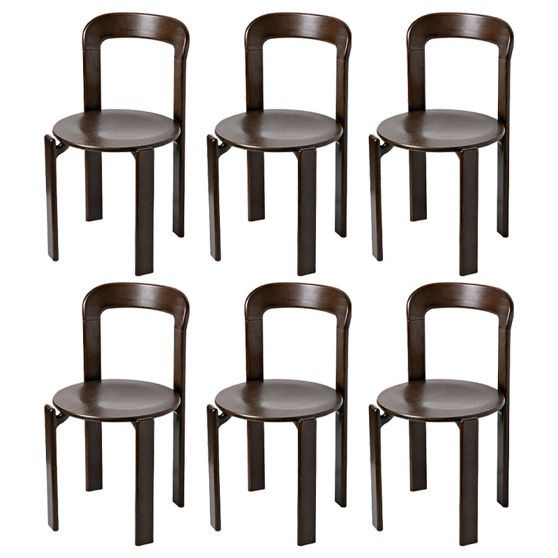 Contemporary Style Open Back Wood Dining Side Chair for Living Room