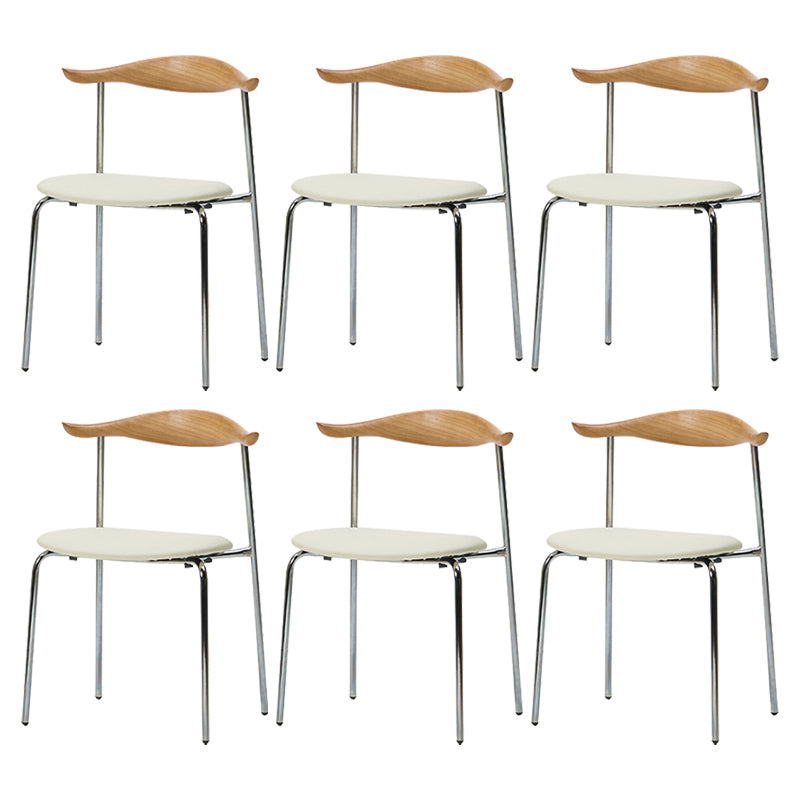 Modern Dining Room Open Back Stackable Silver Leg Dining Chair
