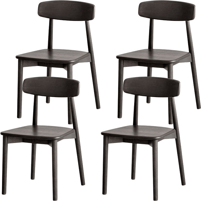 Open Back Solid Wood Contemporary Armless Dining Accent Chair
