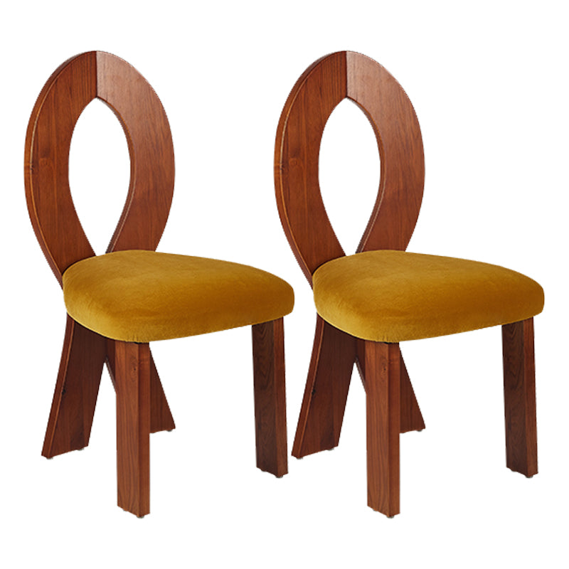 Modern Dining Room Open Back Solid Wood Upholstered Dining Chair