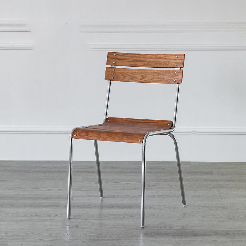 Contemporary Beech Solid Wood Armless Bar Stool with Footrest