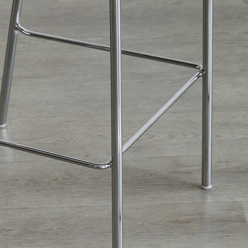 Contemporary Beech Solid Wood Armless Bar Stool with Footrest