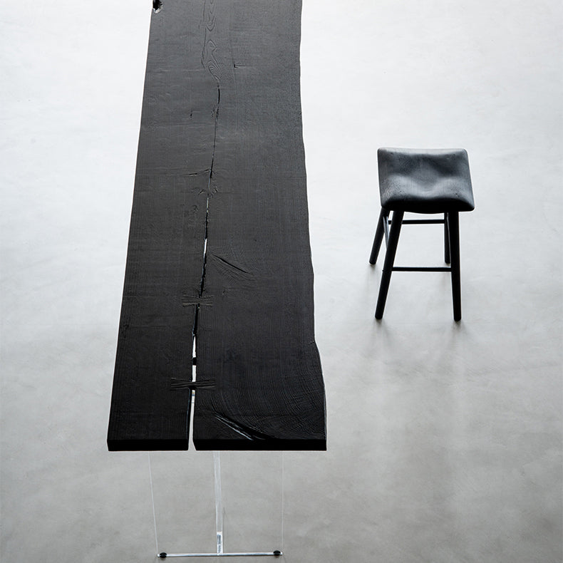 Contemporary Ash Solid Wood Backless Bar Stool with Footrest