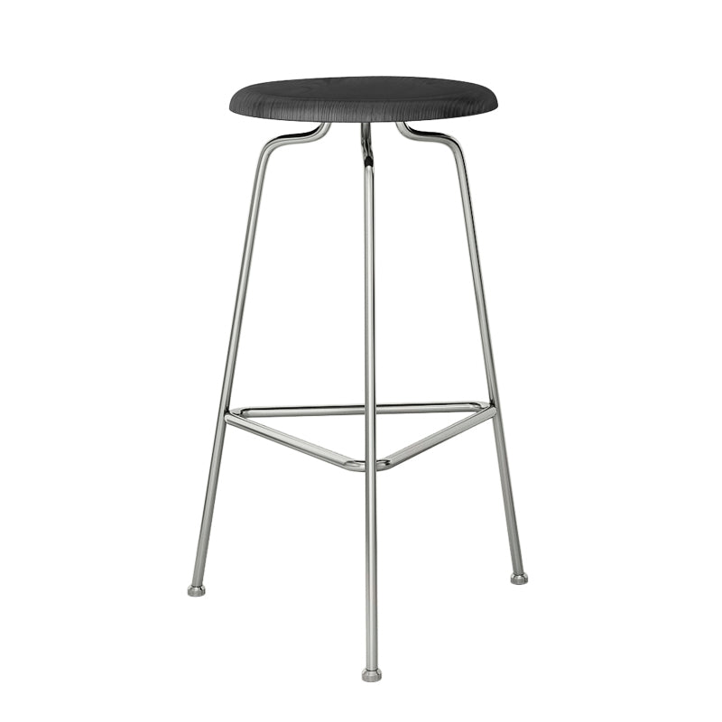 Contemporary Armless Round Backless Bar Stool with Metal Base