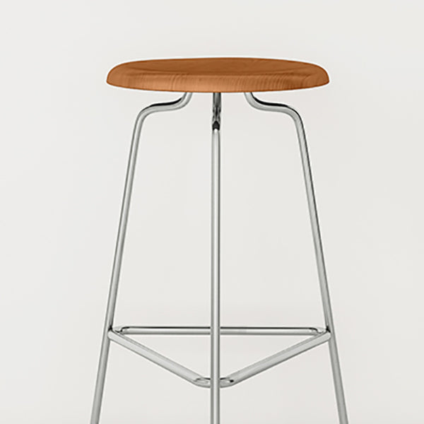 Contemporary Armless Round Backless Bar Stool with Metal Base
