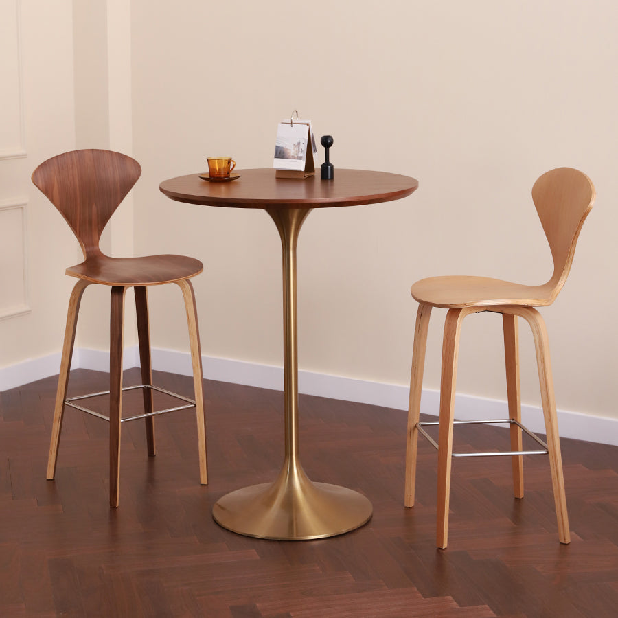 Contemporary Contoured Seat Low Back Bar Stools with Footrest