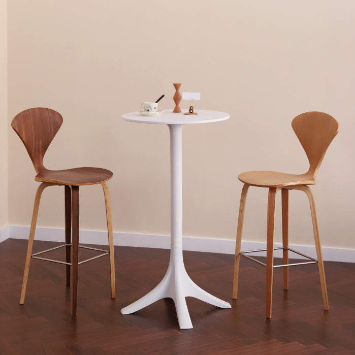 Contemporary Contoured Seat Low Back Bar Stools with Footrest