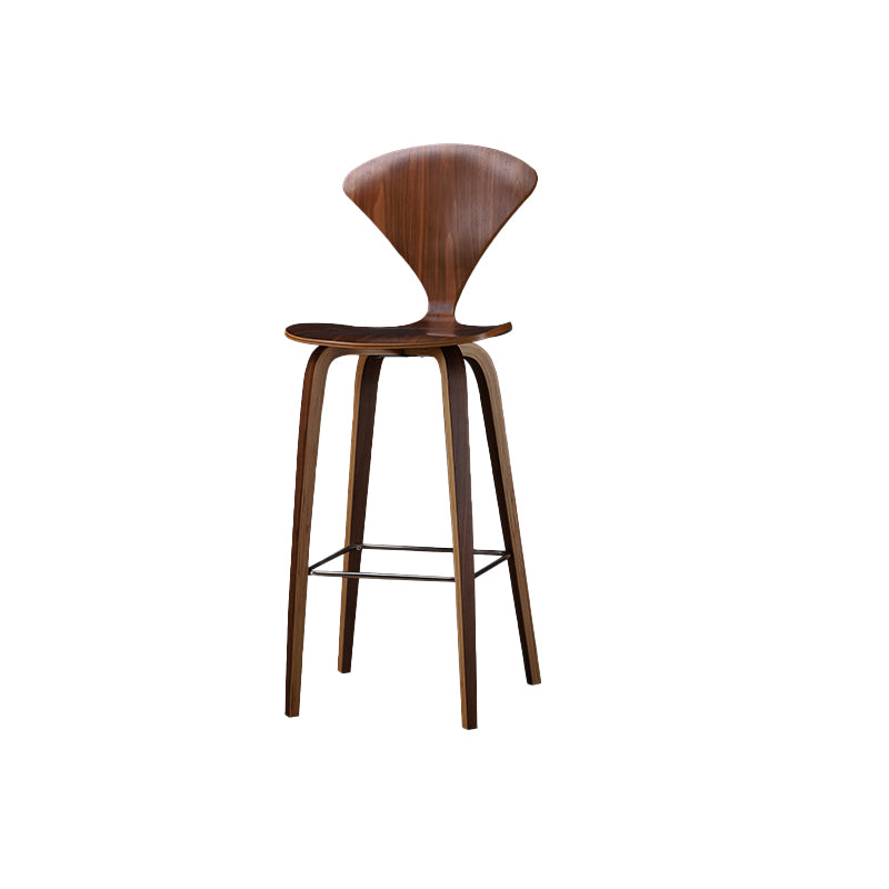 Contemporary Contoured Seat Low Back Bar Stools with Footrest