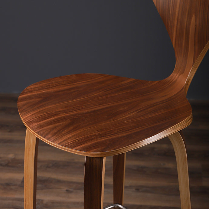 Contemporary Contoured Seat Low Back Bar Stools with Footrest