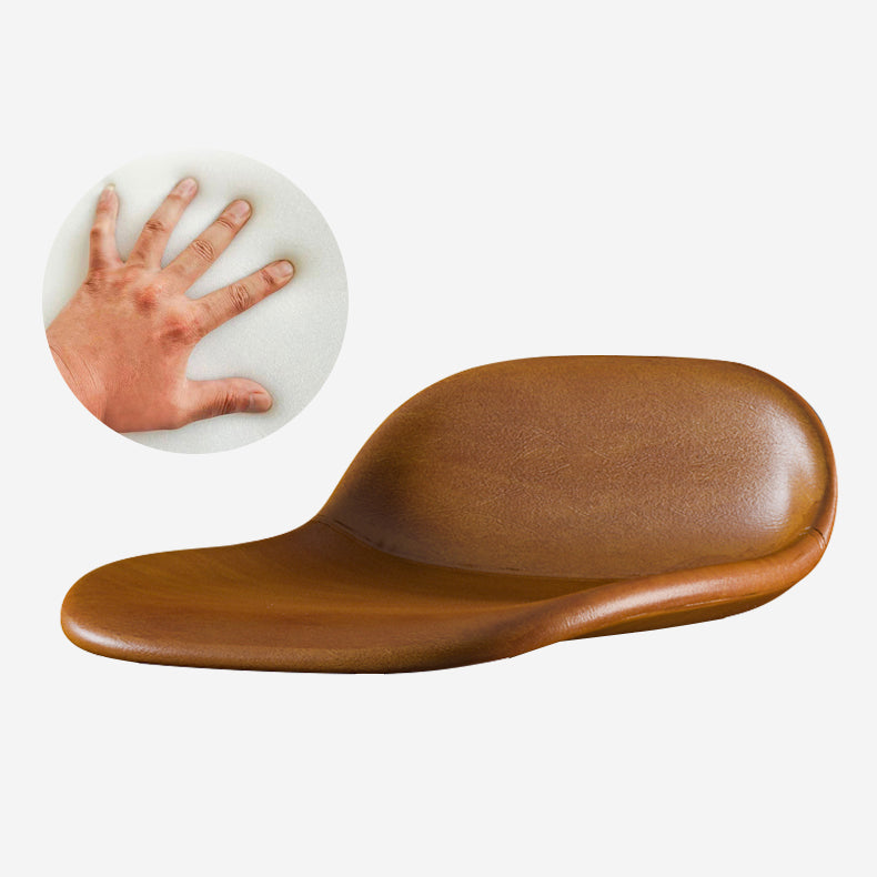 Contemporary Faux Leather Bucket Bar Stools with Black Metal Base