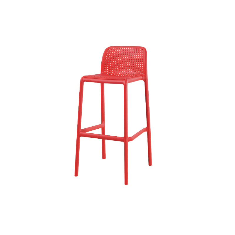 Contemporary Low Back Plastic Armless Bar Stool with Footrest