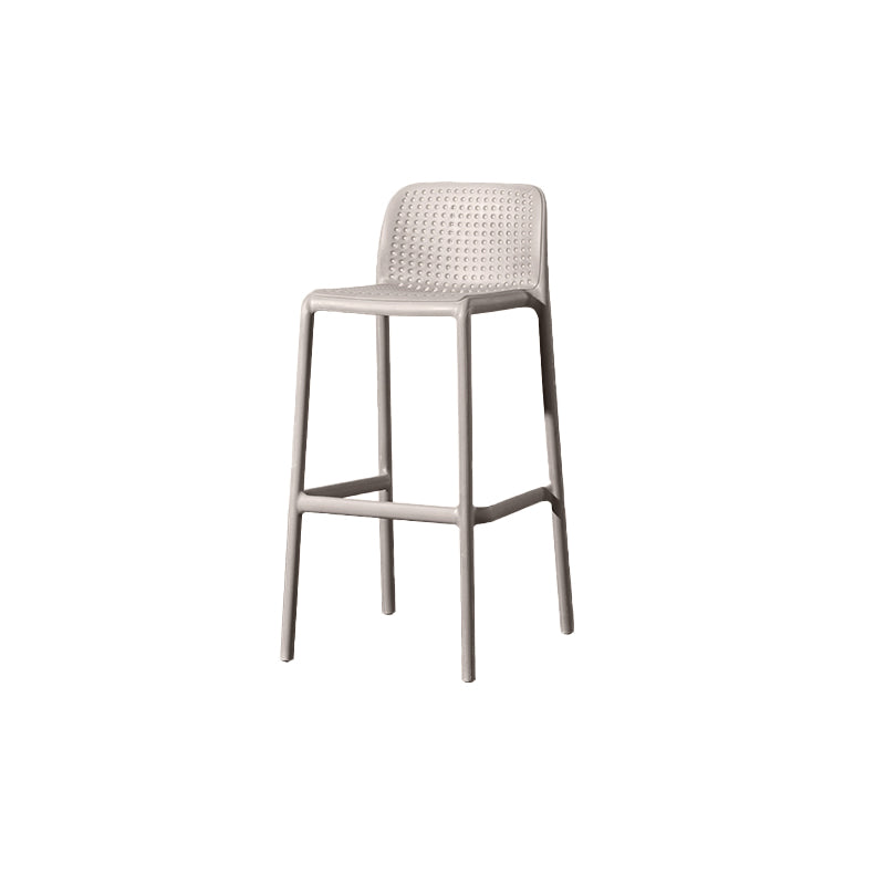 Contemporary Low Back Plastic Armless Bar Stool with Footrest