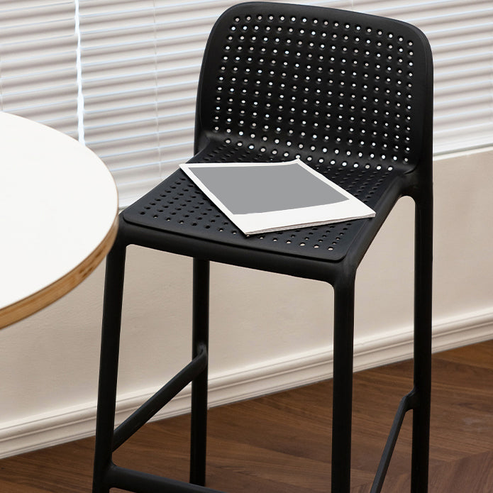 Contemporary Low Back Plastic Armless Bar Stool with Footrest