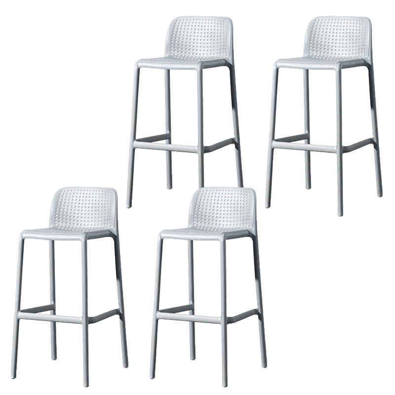 Contemporary Low Back Plastic Armless Bar Stool with Footrest