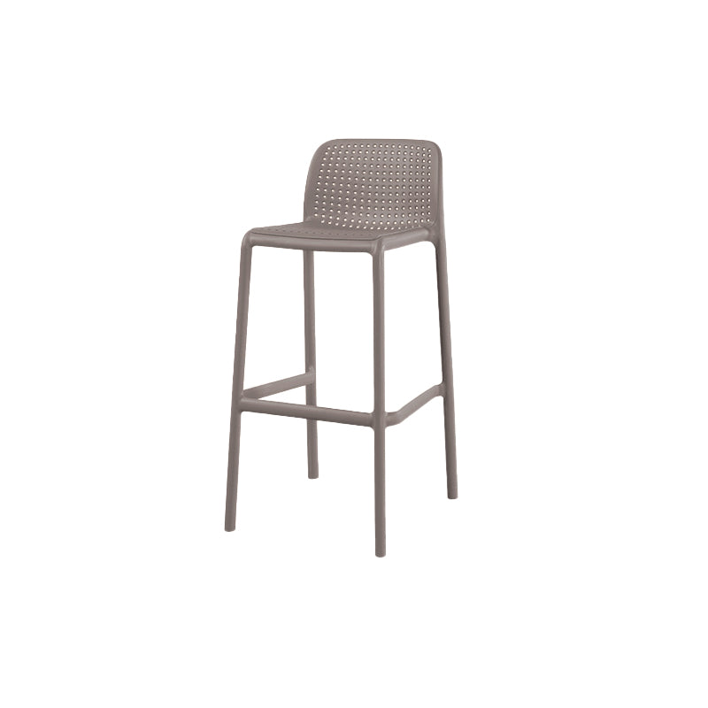 Contemporary Low Back Plastic Armless Bar Stool with Footrest