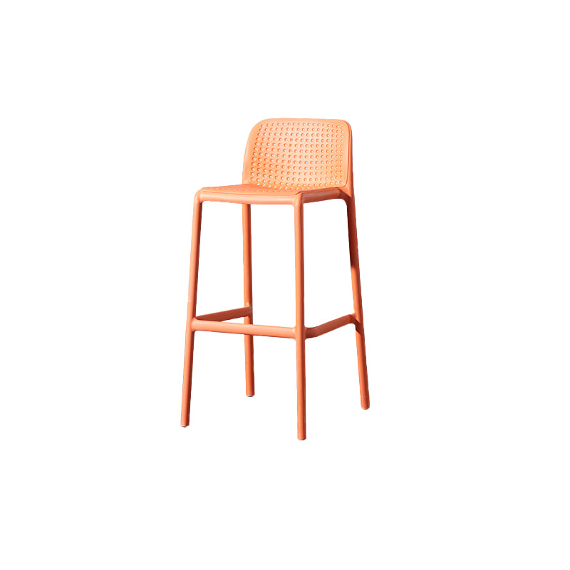 Contemporary Low Back Plastic Armless Bar Stool with Footrest