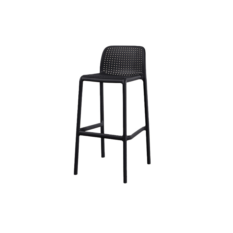 Contemporary Low Back Plastic Armless Bar Stool with Footrest