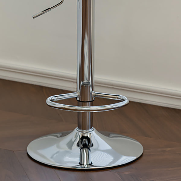 Contemporary Adjustable Height Swivel Upholstered Bar Stool with Footrest