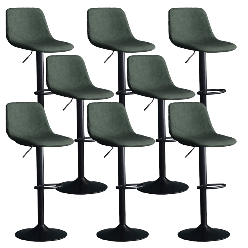 Adjustable Height Swivel Armless Bar Stool with Black Metal Base