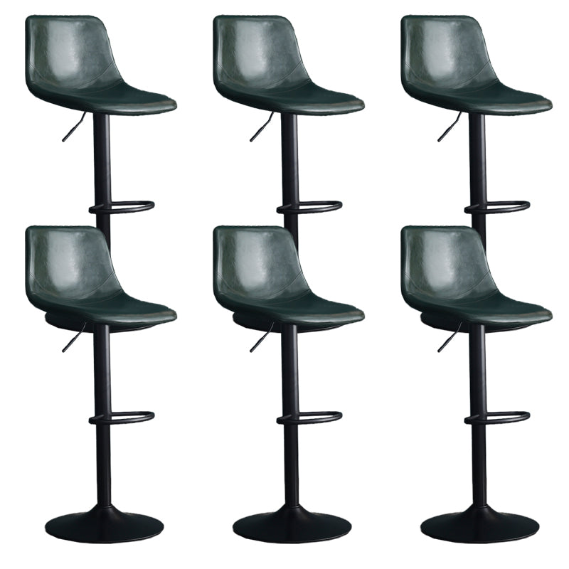 Adjustable Height Swivel Armless Bar Stool with Black Metal Base