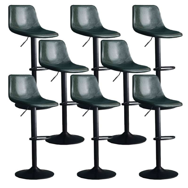 Adjustable Height Swivel Armless Bar Stool with Black Metal Base