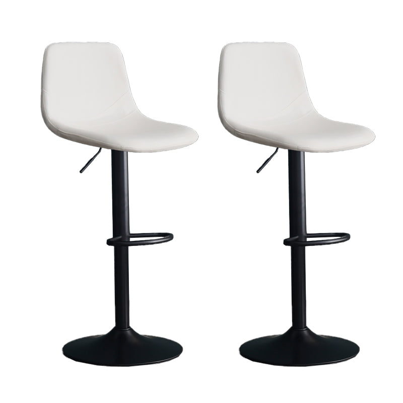 Adjustable Height Swivel Armless Bar Stool with Black Metal Base