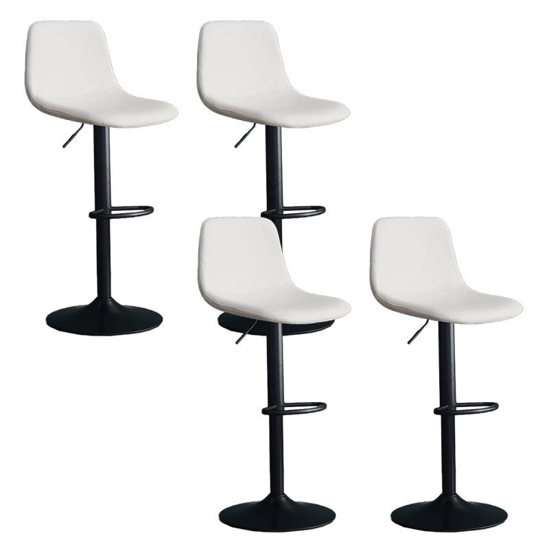 Adjustable Height Swivel Armless Bar Stool with Black Metal Base
