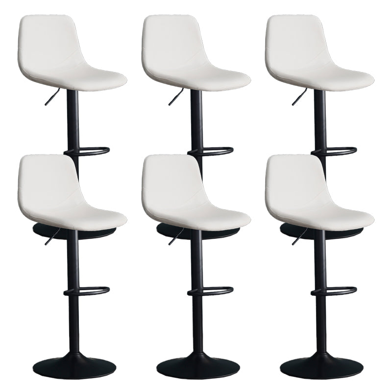 Adjustable Height Swivel Armless Bar Stool with Black Metal Base