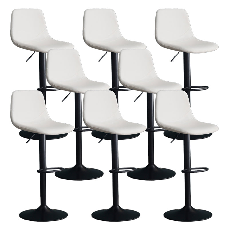Adjustable Height Swivel Armless Bar Stool with Black Metal Base