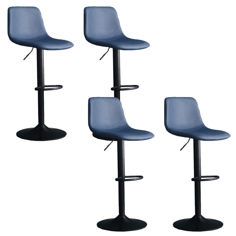 Adjustable Height Swivel Armless Bar Stool with Black Metal Base