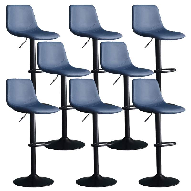 Adjustable Height Swivel Armless Bar Stool with Black Metal Base