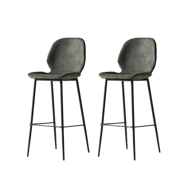 Modern Style Backrest Metal Counter Stool with Leather Cushion