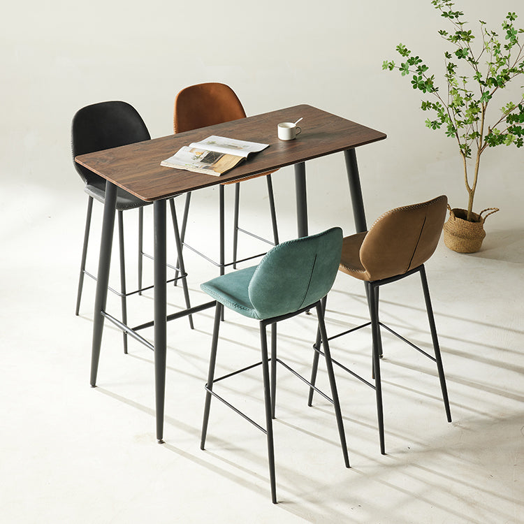 Modern Style Backrest Metal Counter Stool with Leather Cushion