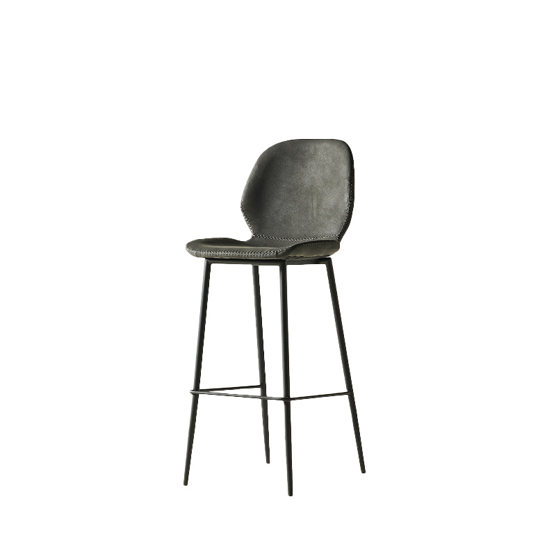 Modern Style Backrest Metal Counter Stool with Leather Cushion