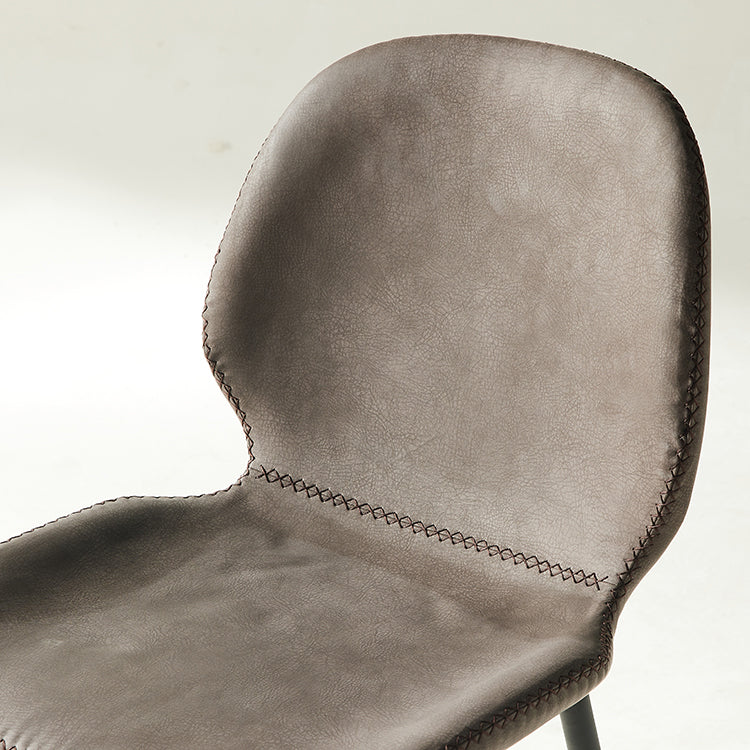 Modern Style Backrest Metal Counter Stool with Leather Cushion