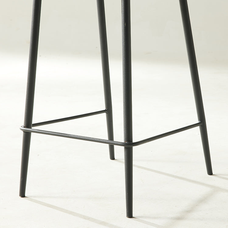 Modern Style Backrest Metal Counter Stool with Leather Cushion
