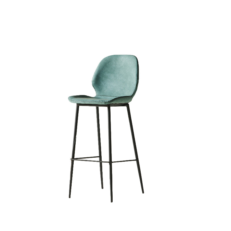 Modern Style Backrest Metal Counter Stool with Leather Cushion