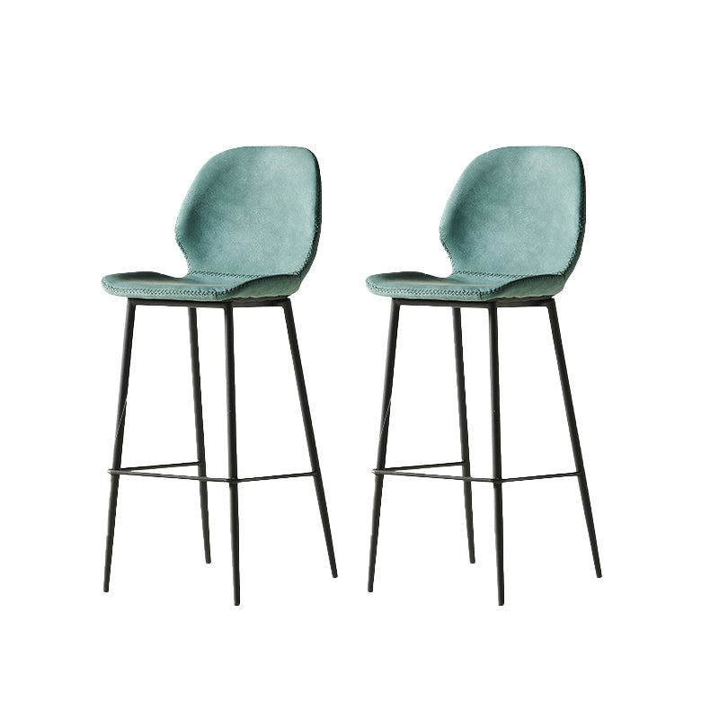 Modern Style Backrest Metal Counter Stool with Leather Cushion