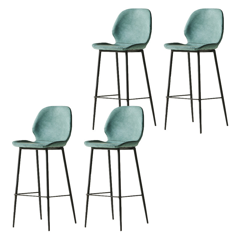 Modern Style Backrest Metal Counter Stool with Leather Cushion